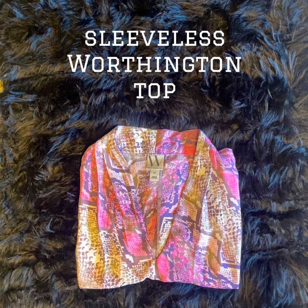 Pink Snake Print Worthington Blouse